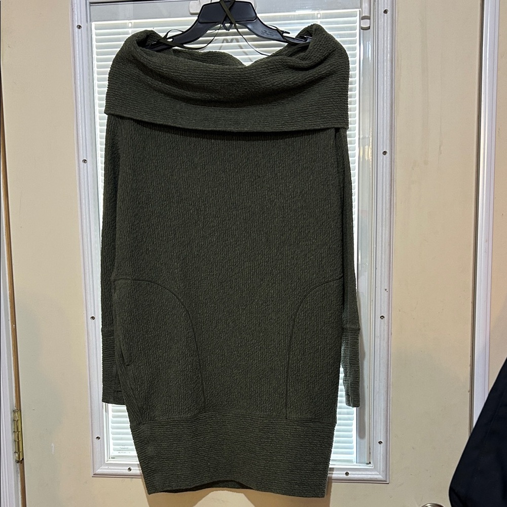 Lululemon Athletica Dark Green Cowl Neck Sweater tunic dress